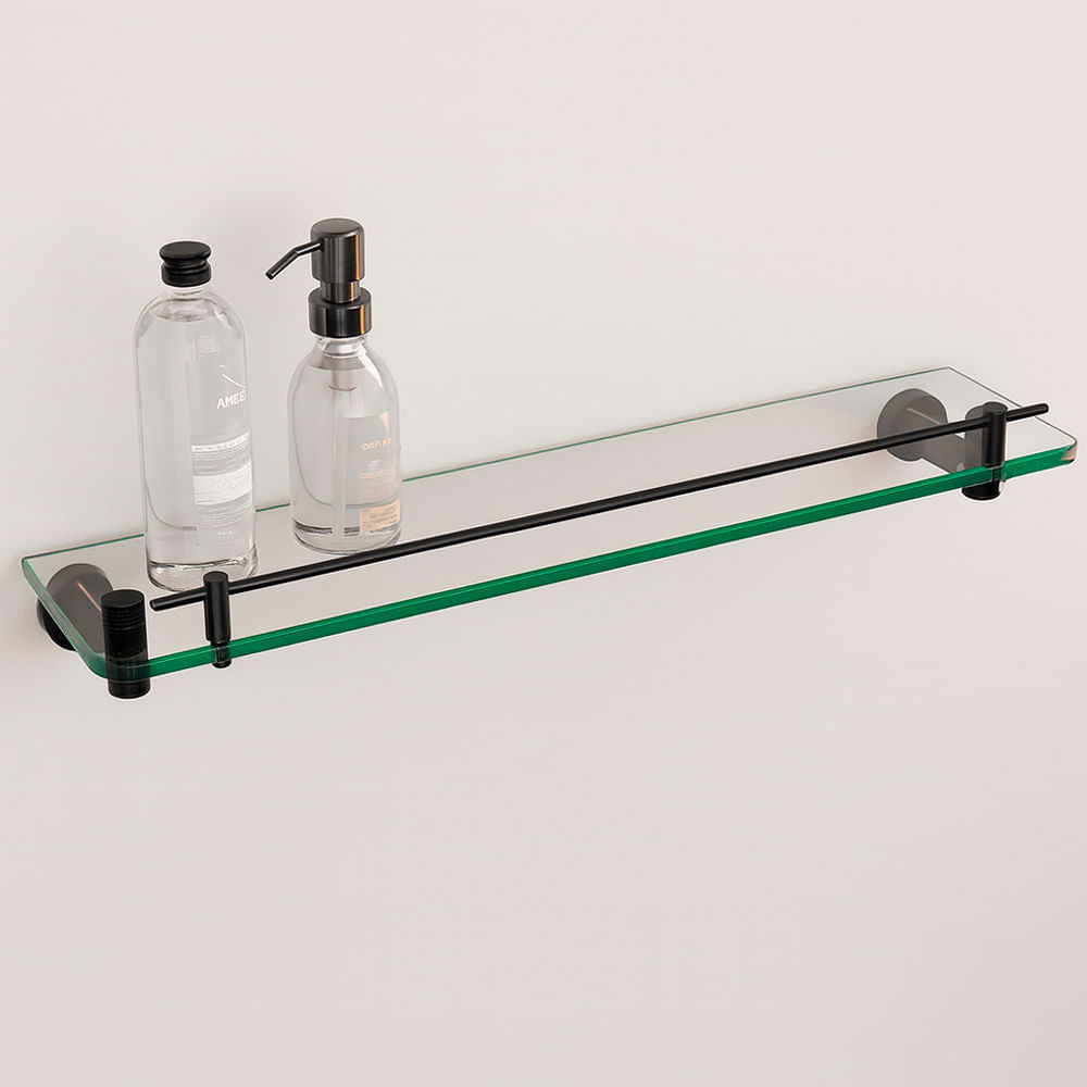 Porta Shampoo Zigrinato Diverse 500 mm Aco Inox 304 Preto Italy Line 82745_0